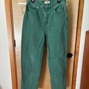 Madewell Green Baggy Straight Jeans